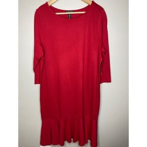 Lauren Ralph Lauren 3/4 sleeves NWT red dress